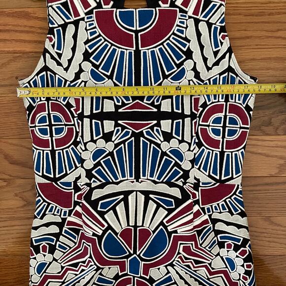 Sea New York Midi Sheath Dress Women 10 Multi-Color Laser Cut Geometric Print - Picture 7 of 12